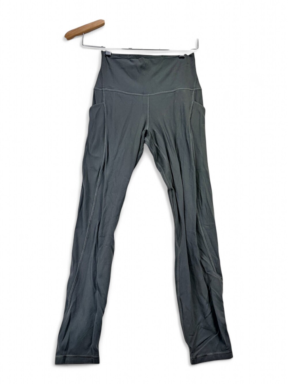 Lululemon High-Rise Pocket Leggings Size 4 Gray-Green